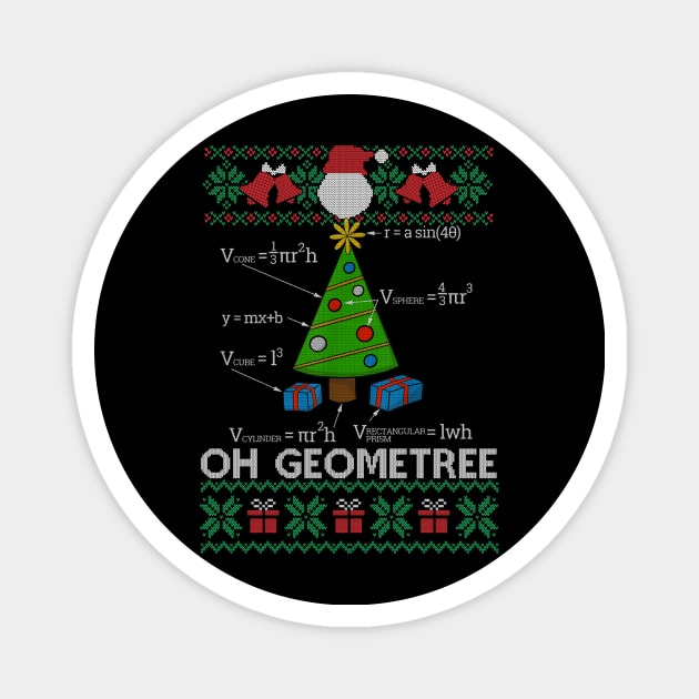 Funny Math Geometry Christmas Tree Geometree Teacher Funny Christmas Magnet by SloanCainm9cmi